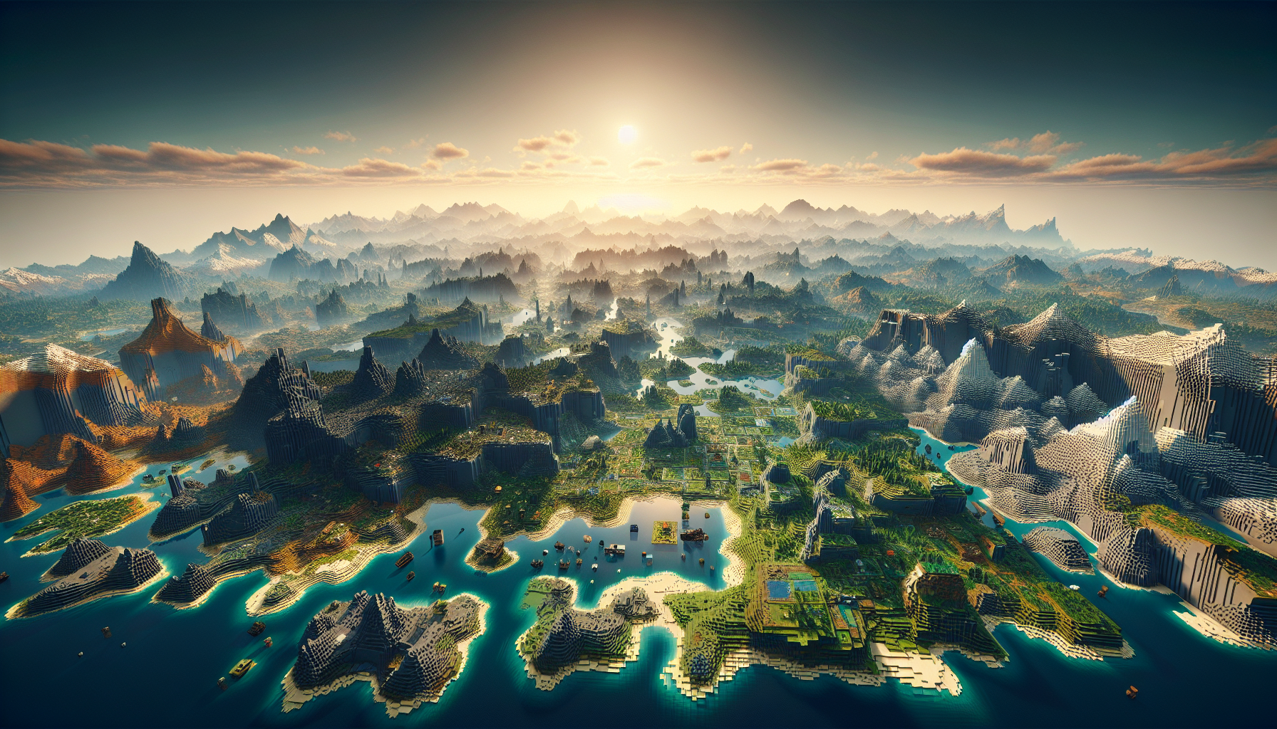 Image Description: A wide, detailed landscape in the Minecra...